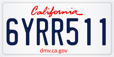 CA license plate 6YRR511