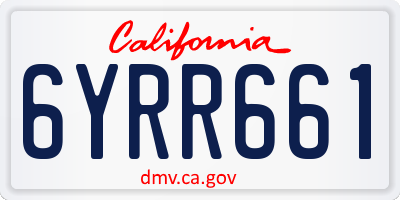 CA license plate 6YRR661