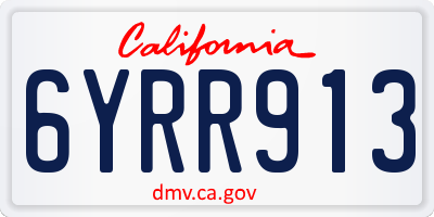 CA license plate 6YRR913