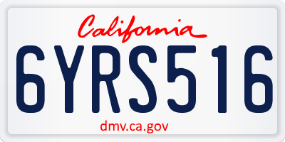 CA license plate 6YRS516