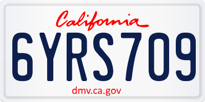 CA license plate 6YRS709