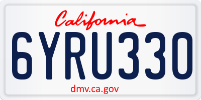 CA license plate 6YRU330