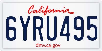 CA license plate 6YRU495