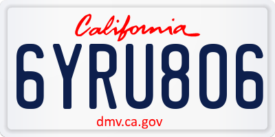 CA license plate 6YRU806