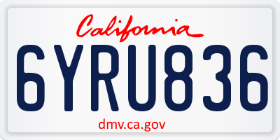 CA license plate 6YRU836