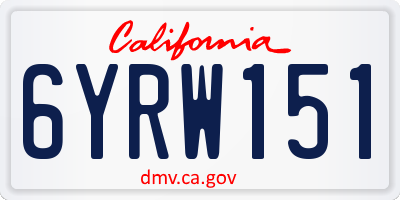 CA license plate 6YRW151