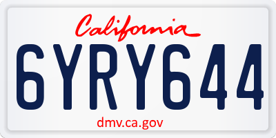 CA license plate 6YRY644