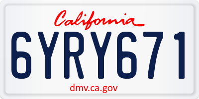 CA license plate 6YRY671