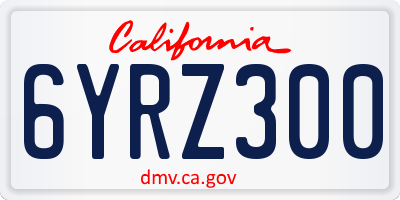 CA license plate 6YRZ300