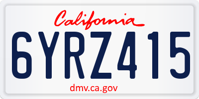 CA license plate 6YRZ415