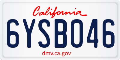 CA license plate 6YSB046