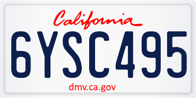 CA license plate 6YSC495