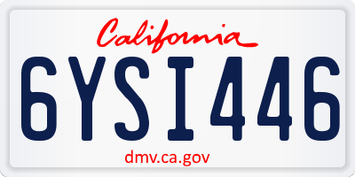 CA license plate 6YSI446