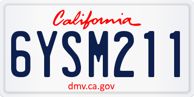 CA license plate 6YSM211