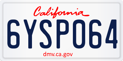 CA license plate 6YSP064