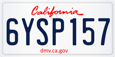 CA license plate 6YSP157