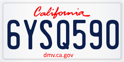 CA license plate 6YSQ590