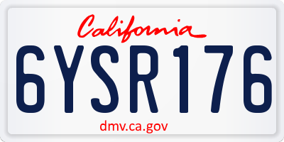 CA license plate 6YSR176