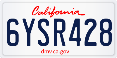 CA license plate 6YSR428