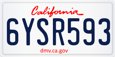 CA license plate 6YSR593