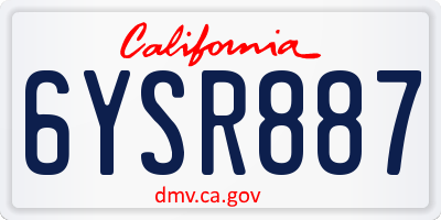 CA license plate 6YSR887