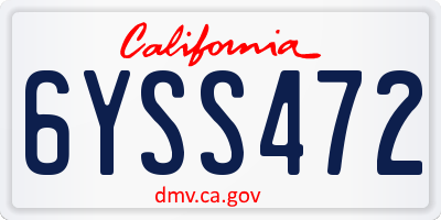 CA license plate 6YSS472