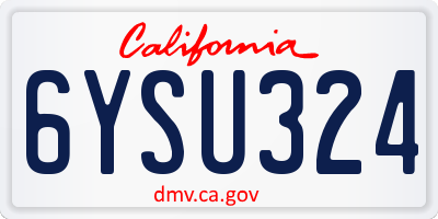 CA license plate 6YSU324