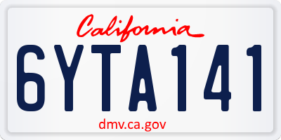 CA license plate 6YTA141