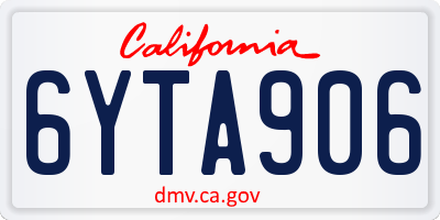CA license plate 6YTA906
