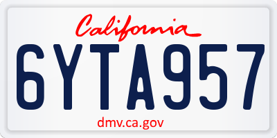 CA license plate 6YTA957