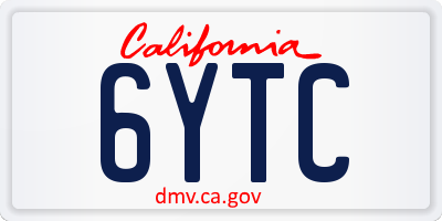 CA license plate 6YTC