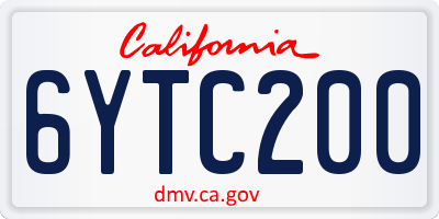 CA license plate 6YTC200