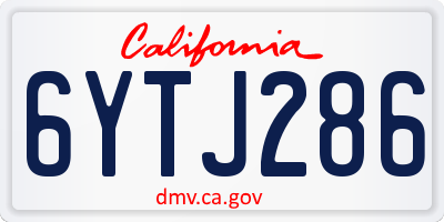 CA license plate 6YTJ286