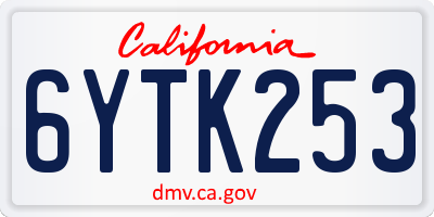 CA license plate 6YTK253