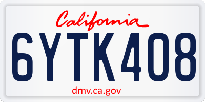 CA license plate 6YTK408