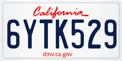 CA license plate 6YTK529