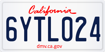 CA license plate 6YTL024
