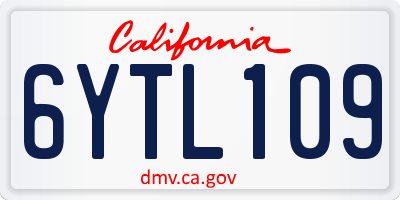 CA license plate 6YTL109