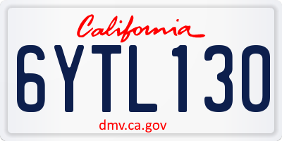 CA license plate 6YTL130