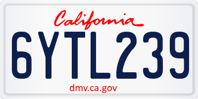 CA license plate 6YTL239