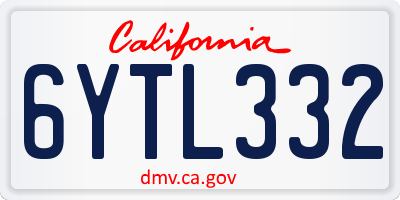 CA license plate 6YTL332