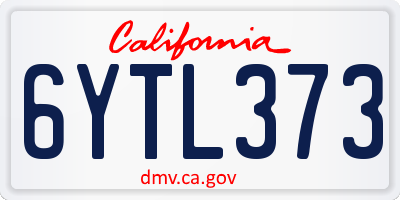 CA license plate 6YTL373