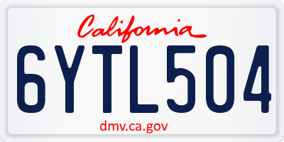 CA license plate 6YTL504