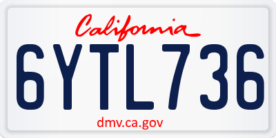 CA license plate 6YTL736
