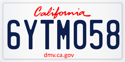 CA license plate 6YTM058