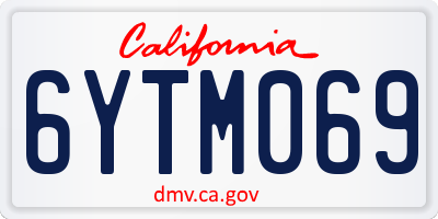 CA license plate 6YTM069