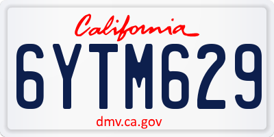 CA license plate 6YTM629