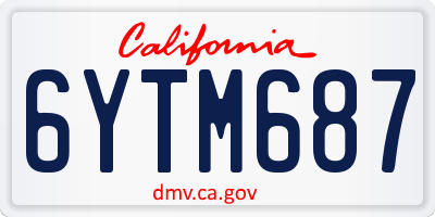 CA license plate 6YTM687