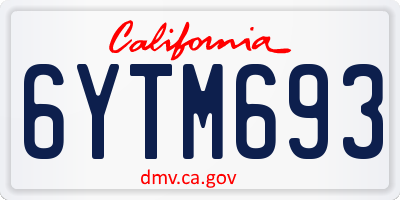 CA license plate 6YTM693