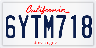 CA license plate 6YTM718